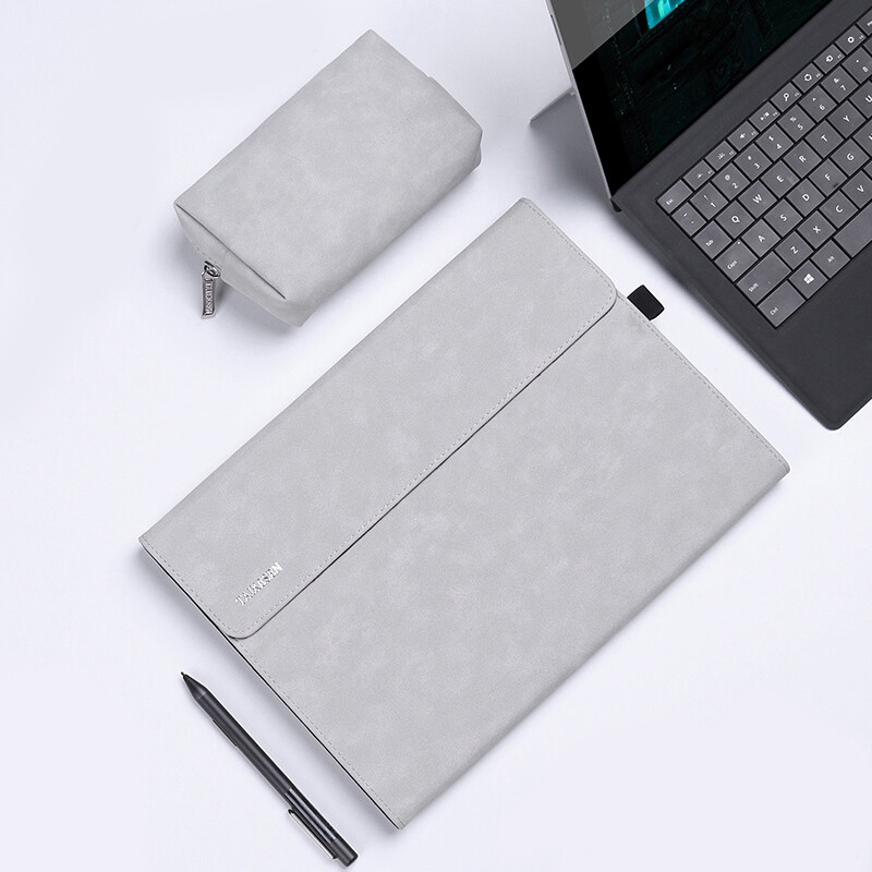 Taikesen Microsoft Surface pro6 protective case pro5 tablet support protective case pro7 leather case 12.3 inch pro4 liner computer bag gentleman grey
