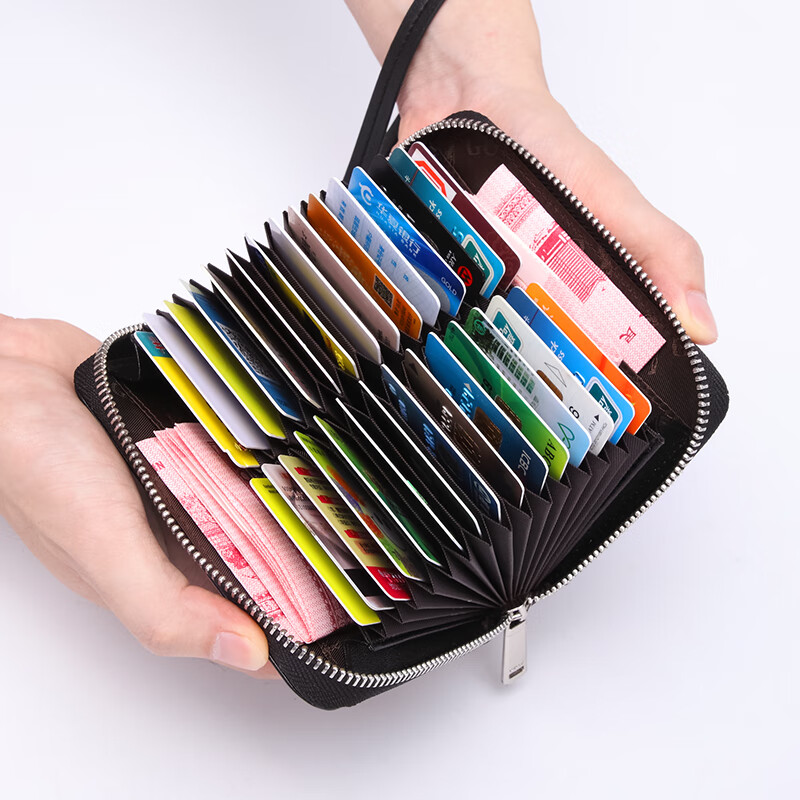 Golf golf top layer cow leather bag men's multi card slot card set bank card bag men's zero wallet organ card bag q9bv63946j black