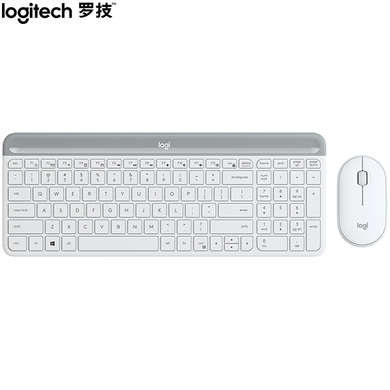 Logitech mk470 keyboard and mouse suit wireless keyboard and mouse suit full size peony white self operated with wireless 2.4G receiver