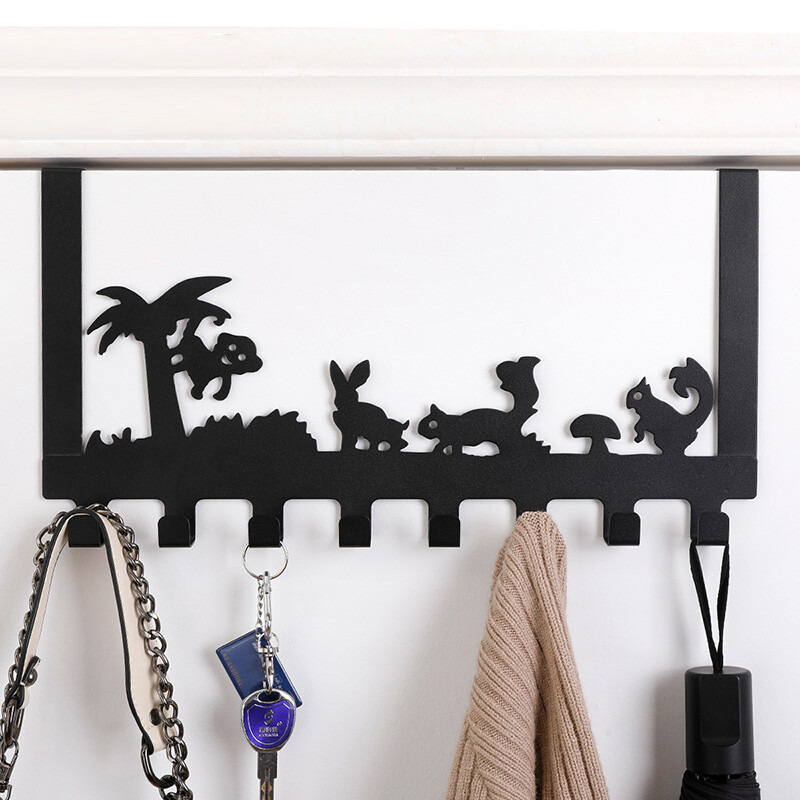Ayi mother's creative cartoon door back test hook behind the door metal hanger coat hook wall hanging 20.5 * 40cm