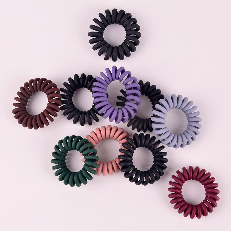 Skin language frosted small telephone rope hair ring (multi-color combination of 10 pieces) mf8731 telephone line head rope hair rope rubber band binding head rope elastic binding hair horsetail rubber band
