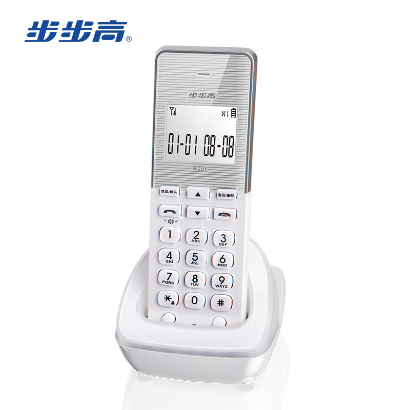 BBK cordless telephone wireless landline sub master office home white backlight large screen three-way call W201 sub machine is crystal white