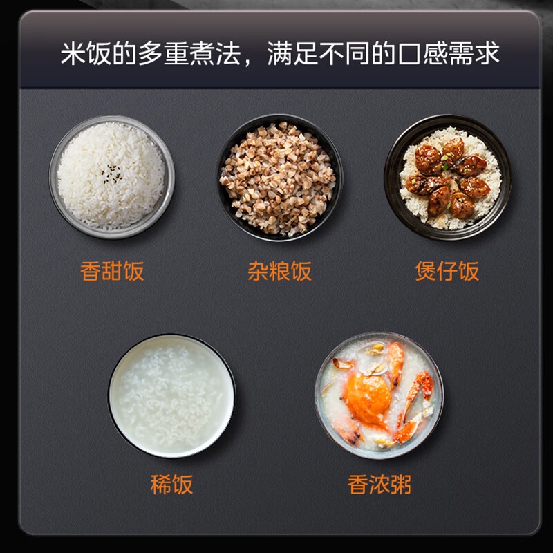 美的（Midea）智能电饭煲电饭锅5升大容量匠铜聚能釜无水焗蛋糕24小时预约定时可拆洗上盖AFB5045R（线下同款）