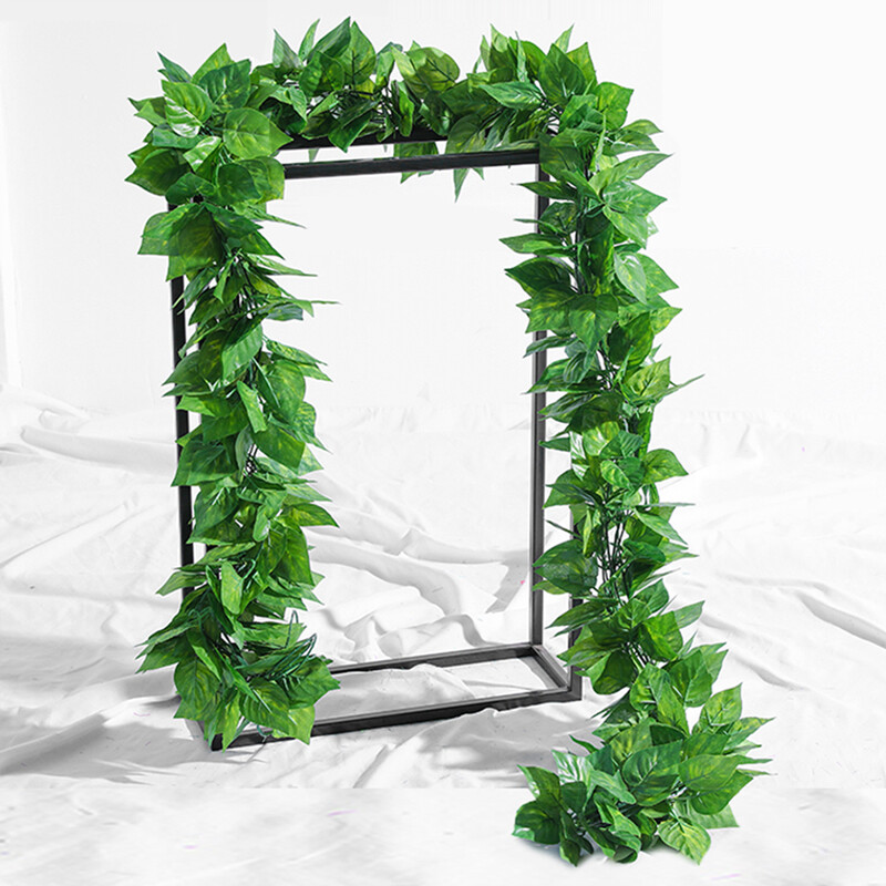 Foojo simulation green plant green rose leaf rattan strip decorative flower rattan strip flower rattan support false flower ceiling decorative pipe plastic rattan winding flower rattan 90 pieces of green rose leaves 5 pieces