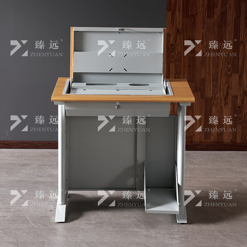臻远ZY4012425隐藏式翻转电脑桌培训桌办公桌C款单人位