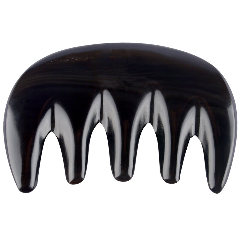 Purple rhyme comb fragrance thickened black ox horn round head comb teeth head whole body acupoints can scrape meridians comb L1