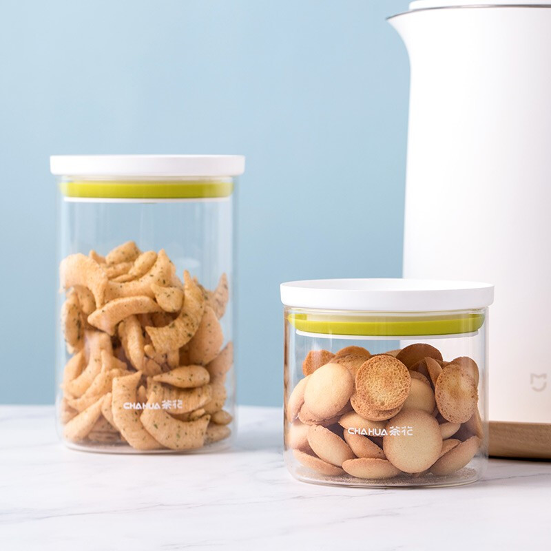 茶花密封罐玻璃食品瓶子蜂蜜柠檬百香果瓶泡菜坛子带盖家用厨房储物罐 【1050Ml】大号