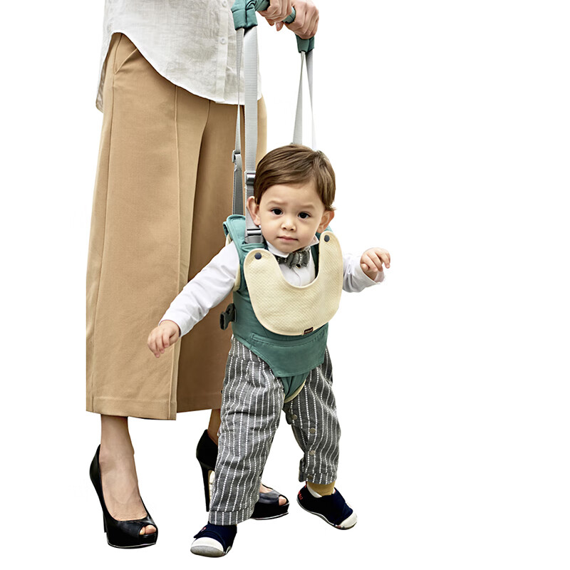 Bass bear Infant Toddler belt with gear to learn to walk four seasons universal anti strangulation, anti fall, safety, anti loss, traction vest strap, breathable crotch detachable + saliva towel Turquoise