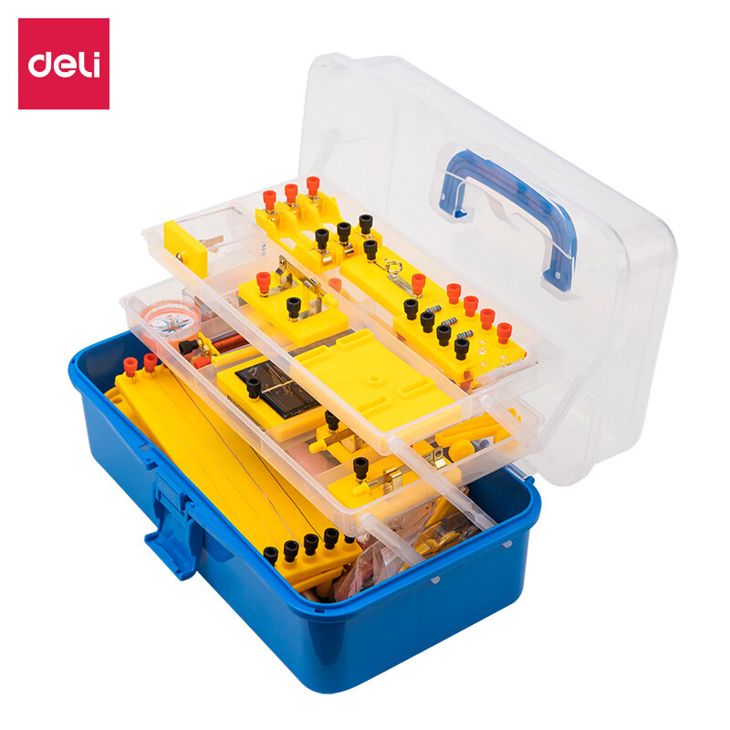 Deli junior high school physical and electrical experiment box electrical experiment equipment scientific circuit instrument junior three physical experiment box 33304