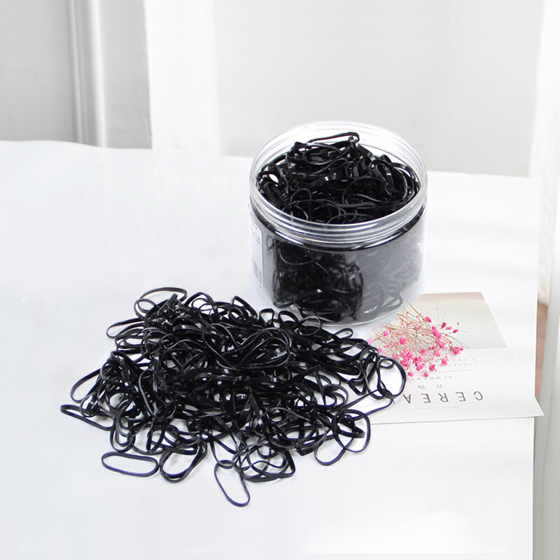 Uplus thickened 500 disposable black high elastic non damaging hair ropes (rubber band, thin head rope, hair rope, hair ring, headdress, Japan and South Korea)