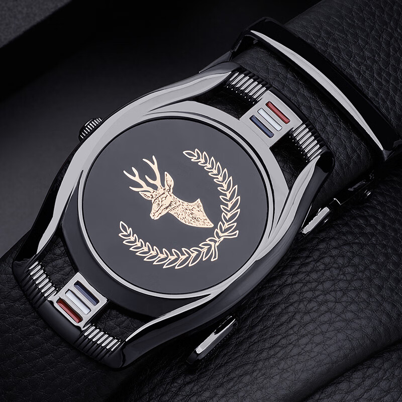 (bowerbird) men's belt gift box business top leather belt leisure men's automatic trouser belt men's gift 193050011-a pearl gun color 115-125cm