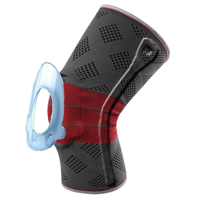 Li Ning Sports knee pads men and women silicone pad patella belt protector double spring support meniscus injury knee pads red gray XXL single pack