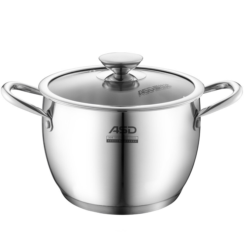 Aisida soup pot 304 stainless steel double bottom soup pot open fire induction cooker 20cm ts20v1q