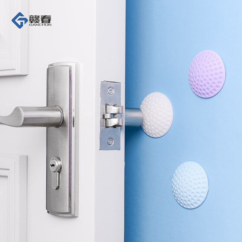 Ganchun door handle anti-collision pad anti-collision paste thickened silicone creative silencing pad anti vibration pad wardrobe door and window lock anti-collision protection paste refrigerator toilet rubber pad basketball silicone 6 Pack