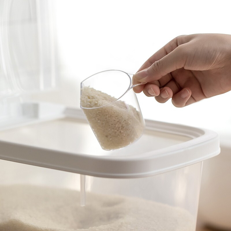 茶花米桶厨房加厚防尘防潮密封储米箱大米收纳箱面粉桶 米纳翻盖米桶S（10斤）