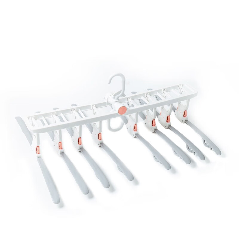 茶花多功能衣架收纳神器衣架子挂衣架家用晾衣架多层折叠 绿点白体