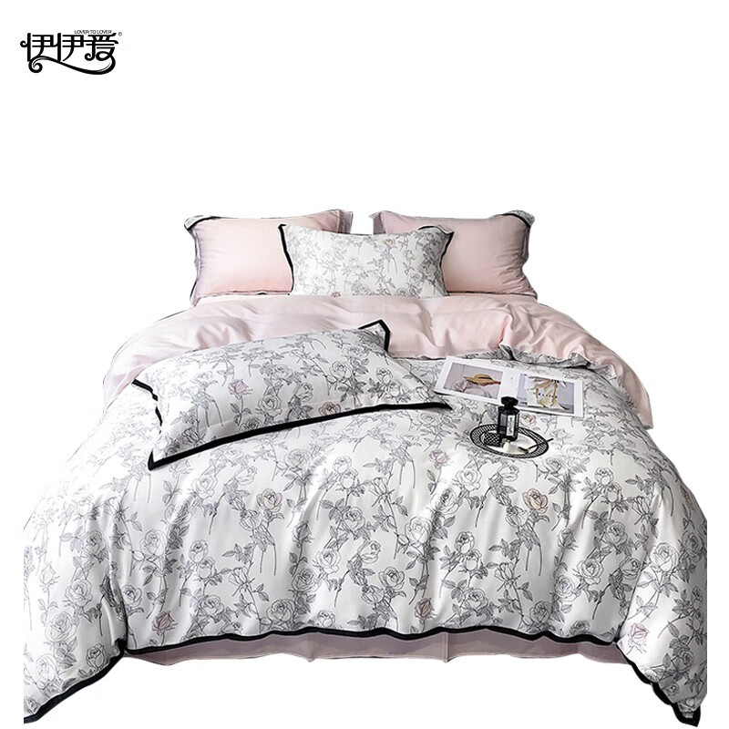 伊伊爱TJ0ZML2201670暗夜玫瑰莱赛尔印花四件套 暗夜玫瑰 200*230cm