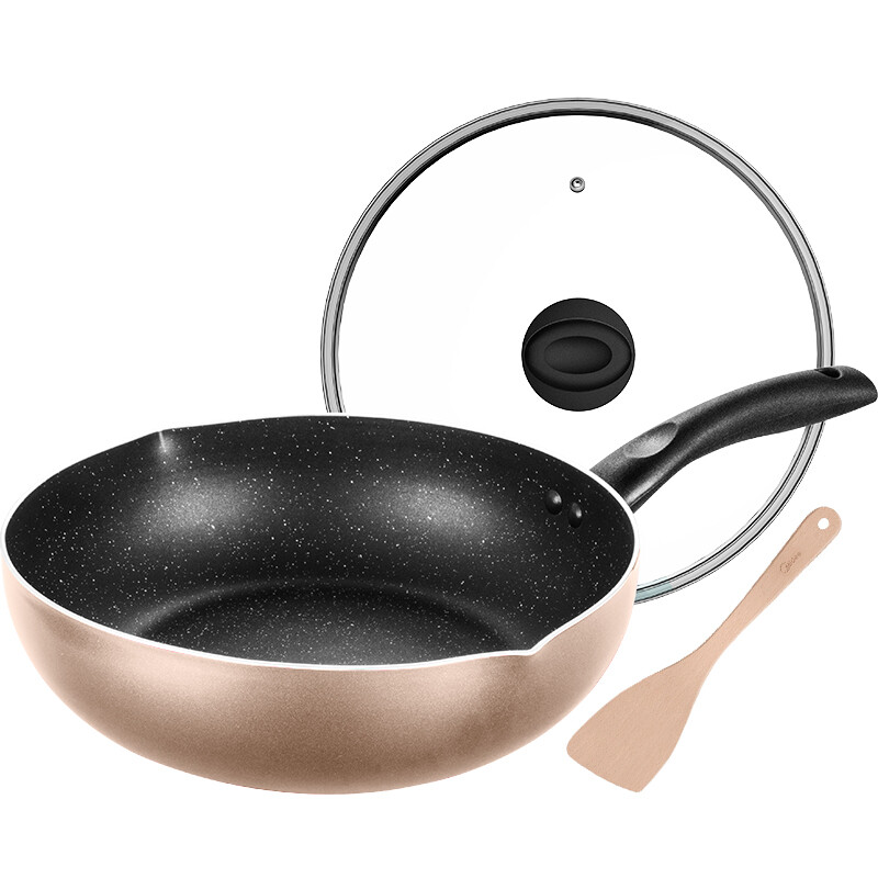 Midea frying pan wheat rice stone non stick pan household frying pan induction cooker non stick pan gas stove suitable for special frying pan