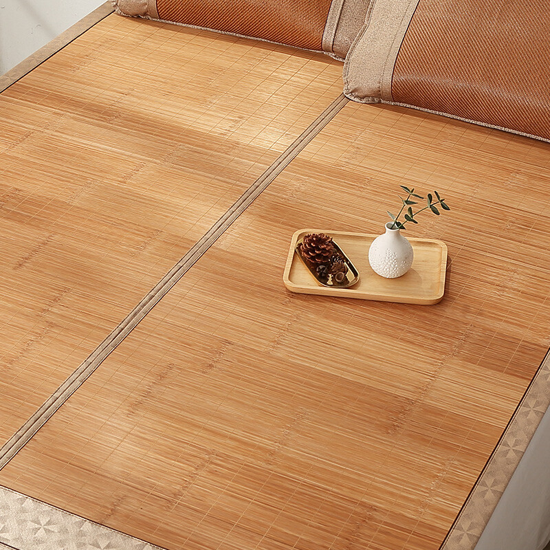 富安娜家纺凉席竹席 炭化夏凉席子竹席冰丝双面可用 双人加大凉席 1.8米床适用