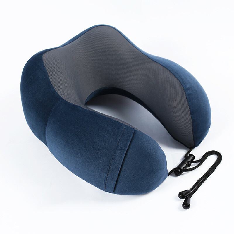 Wutong Ann Ann pillow pillow slow rebound memory cotton U pillow travel, train, airplane, artifact, sponge, neck pillow, navy blue.