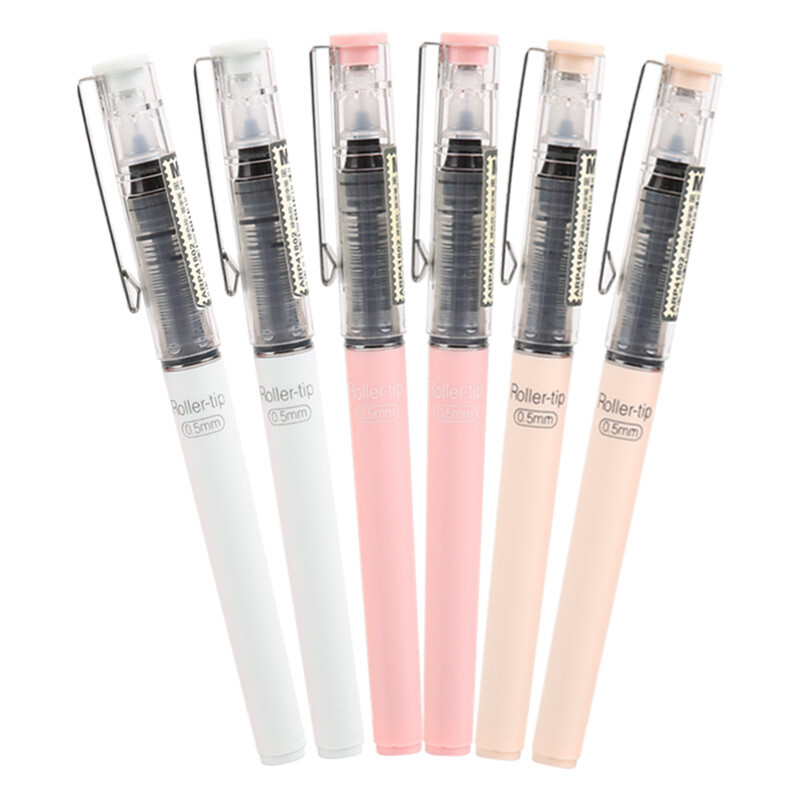 Chenguang (M & G) bare color control 0.5mm black straight liquid full needle neutral pen signature pen 6 pens / box arp41806
