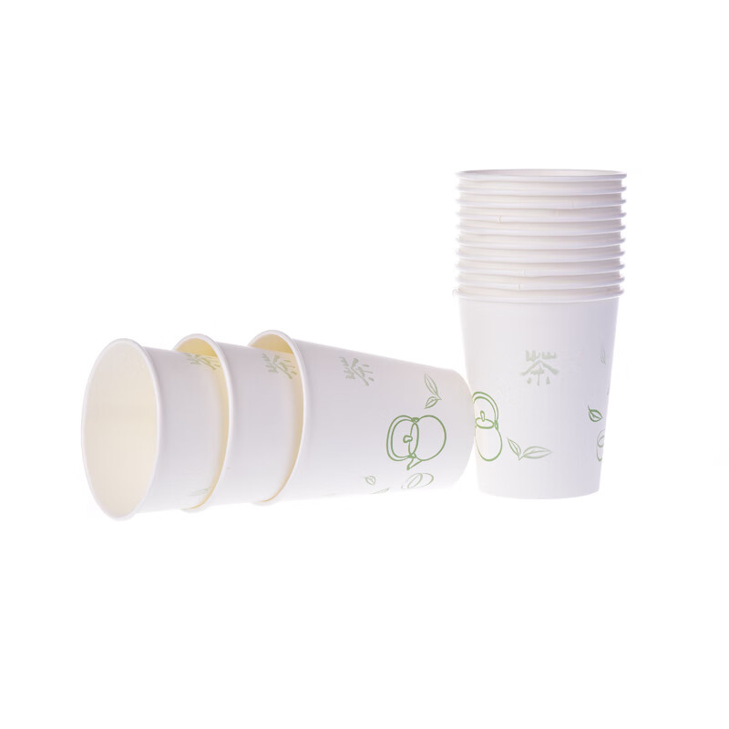 史泰博 纸杯/塑料杯 一次性加厚水杯 冷热两用隔热杯子 办公专用 几何图案(100只/250ml)