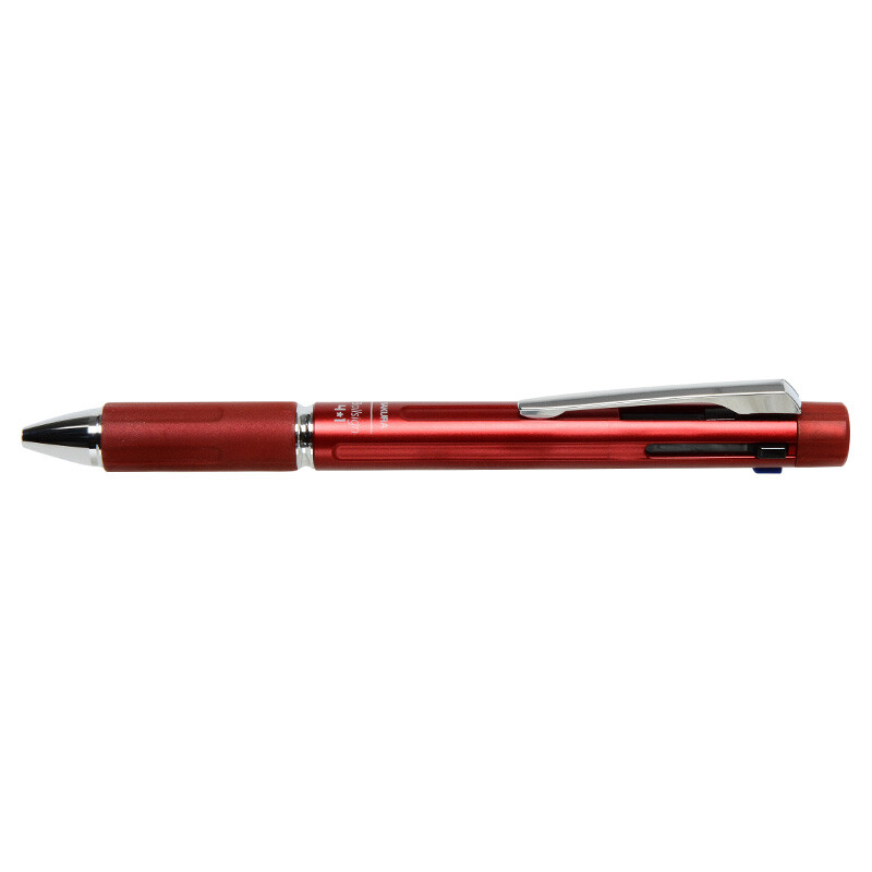Sakura multifunctional pen four-color fountain pen with automatic pencil multi-color pen neutral pen signature pen body metal red [imported from Japan]