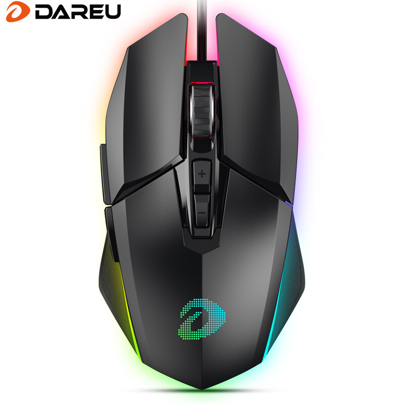 Dareu Wrangler five generation em915kbs wired mouse game mouse RGB E-sports mouse chicken Jedi survival 10800dpi black