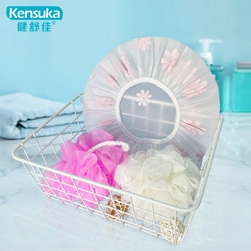 Kensuka shower ball shower cap bathroom supplies set (2 shower Balls + 1 shower cap) color random