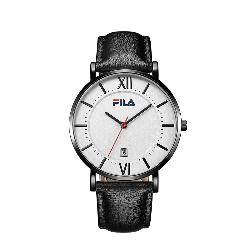 FILA watch men's 40mm black dial needle buckle leather strap men's sports leisure quartz student watch flm38-737-001