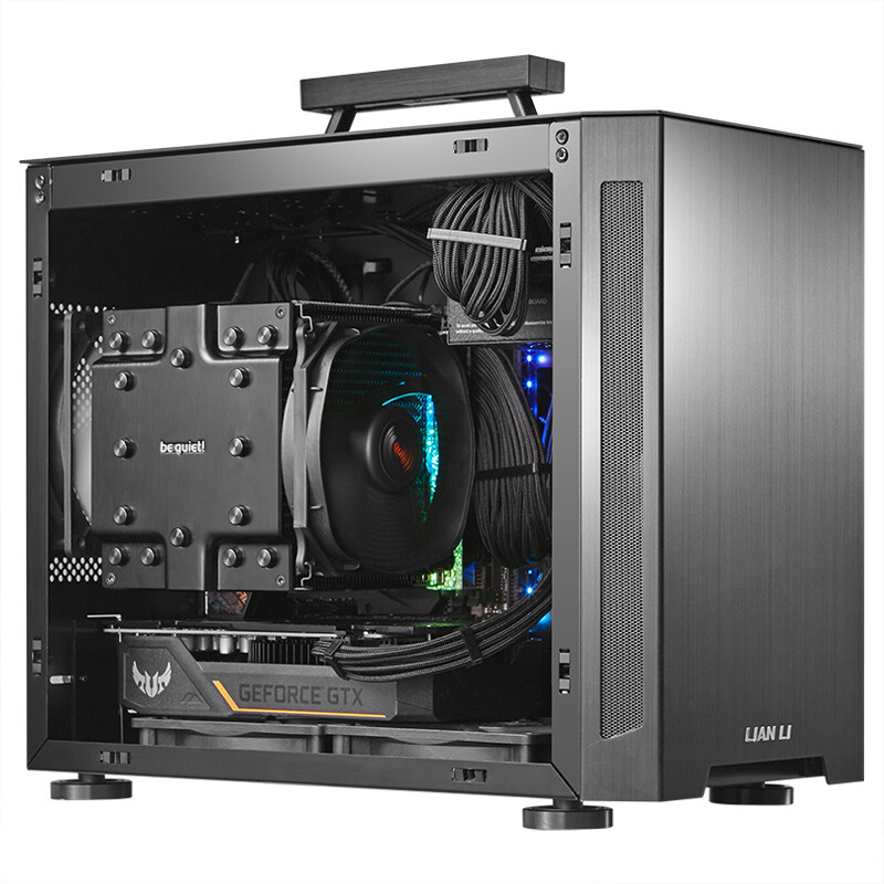LIANLI little rhinoceros tu150 black LIANLI aluminum alloy small case portability handle / support itx motherboard, SFX power supply, 165mm radiator, 120 water cooling