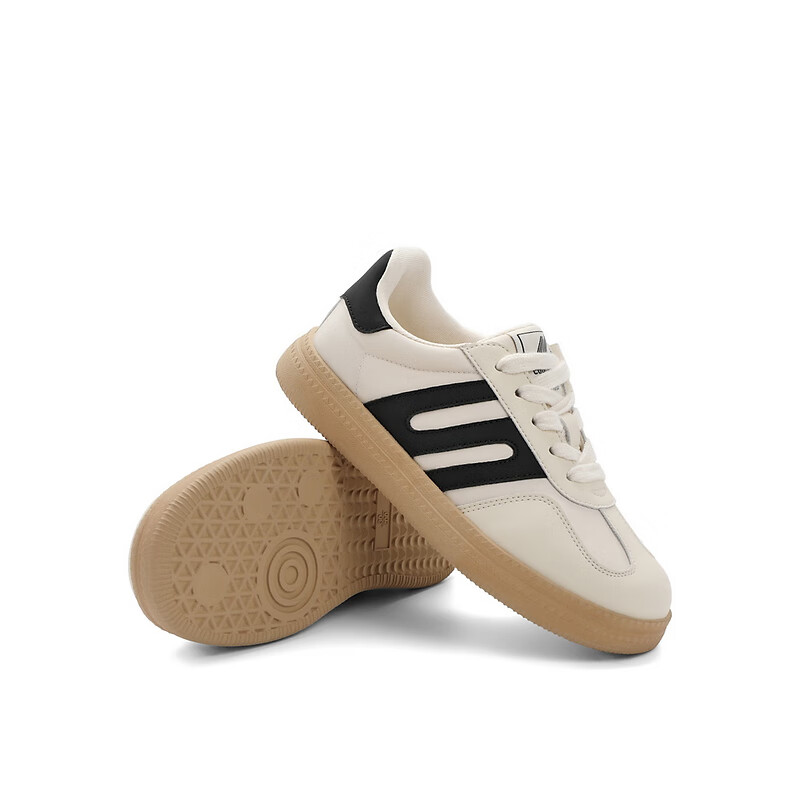 百丽跑道设计德训鞋童鞋2023春季新商场同款美式复古休闲鞋35900A83 米白/黑 32