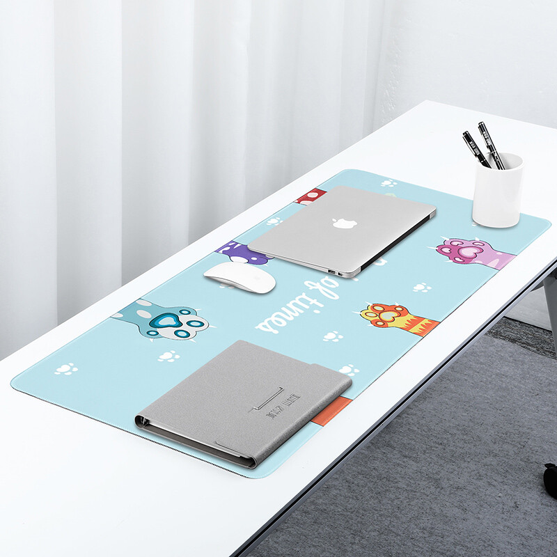 Bubm mouse pad super large cartoon cute animal desk pad notebook computer pad student writing desktop pad e-sports game pad keyboard pad xjzd-b Pink Blue 6 claw large