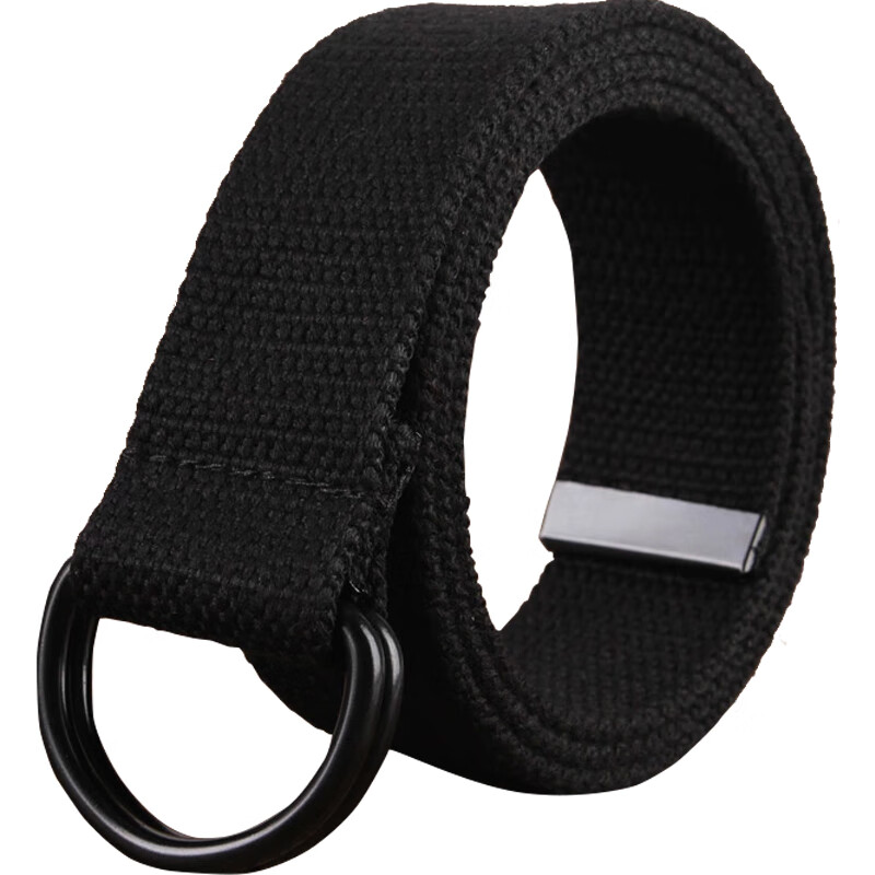 Maxvivi men's belt canvas belt men's youth canvas double ring buckle women's belt men's Korean simple versatile jeans with mpd843323 black black ring
