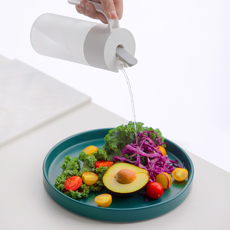 茶花银离子抗菌油壶厨房大油罐壶防漏玻璃油壶油罐酱油瓶醋瓶 欧铂兹*自开盖油壶550-磨砂款