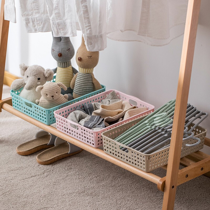 茶花（CHAHUA）茶花收纳筐厨房蔬菜水果筐果蔬收纳整理筐文具收纳盒收纳筐小号2898 白色4个装-2898