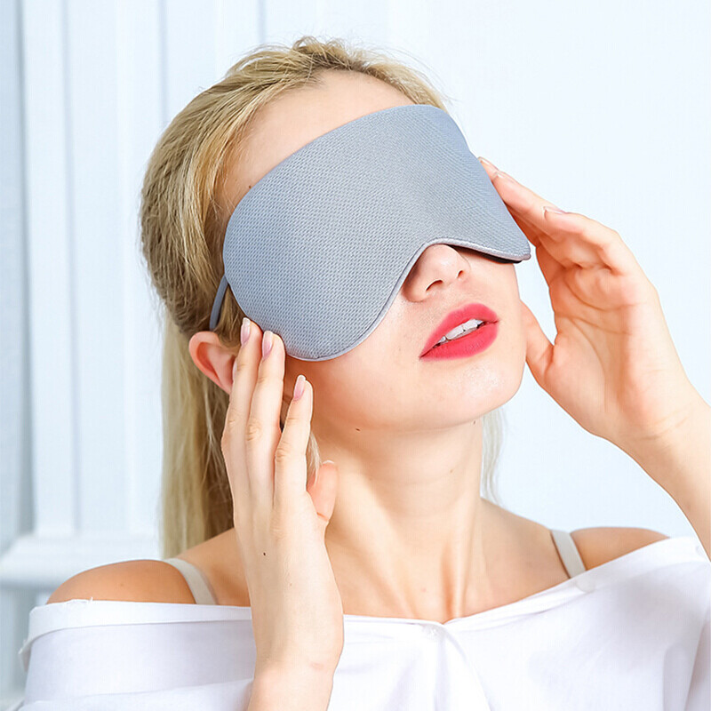 Xinqin eye mask warm and cool dual-purpose silk sleep shading and ventilation for men and women to sleep to alleviate the color of eye mask gray gray