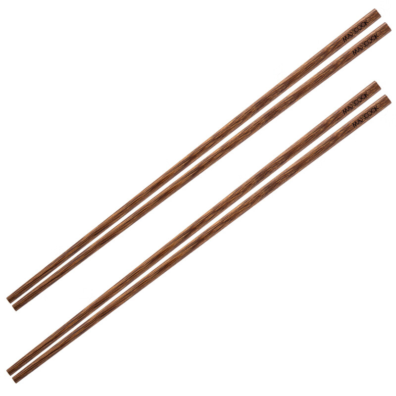Maxcook chopsticks natural lacquer and wax free chicken wing wood chopsticks frying hot pot chopsticks solid wood log chopsticks household hotel two pairs 32cm long mcpj184
