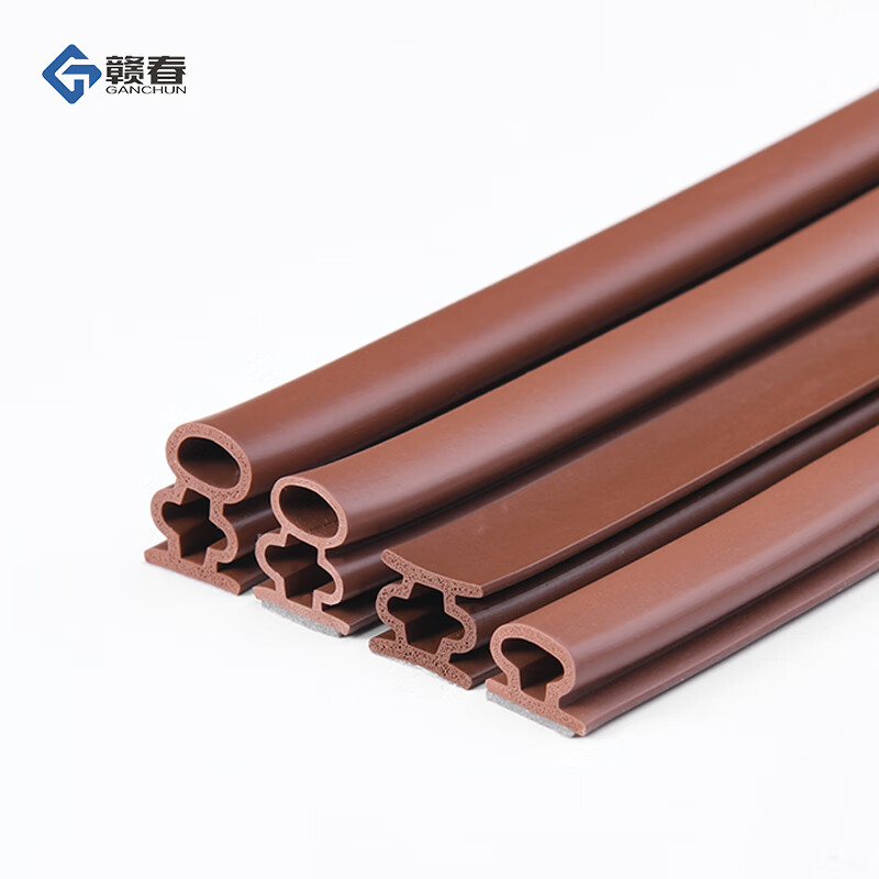 Ganchun anti-theft door sealing strip self-adhesive door and window seam sealing strip wooden door anti-collision sealant strip bedroom window sound insulation strip wind proof silicone I-shaped sealing strip 10 * 8 Brown 6M