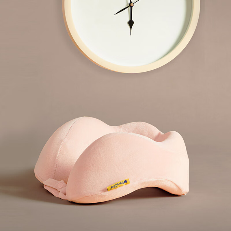 Travel blue memory cotton U-shaped pillow offline counter the same slow rebound multifunctional neck pillow aircraft car travel pillow cherry pollen