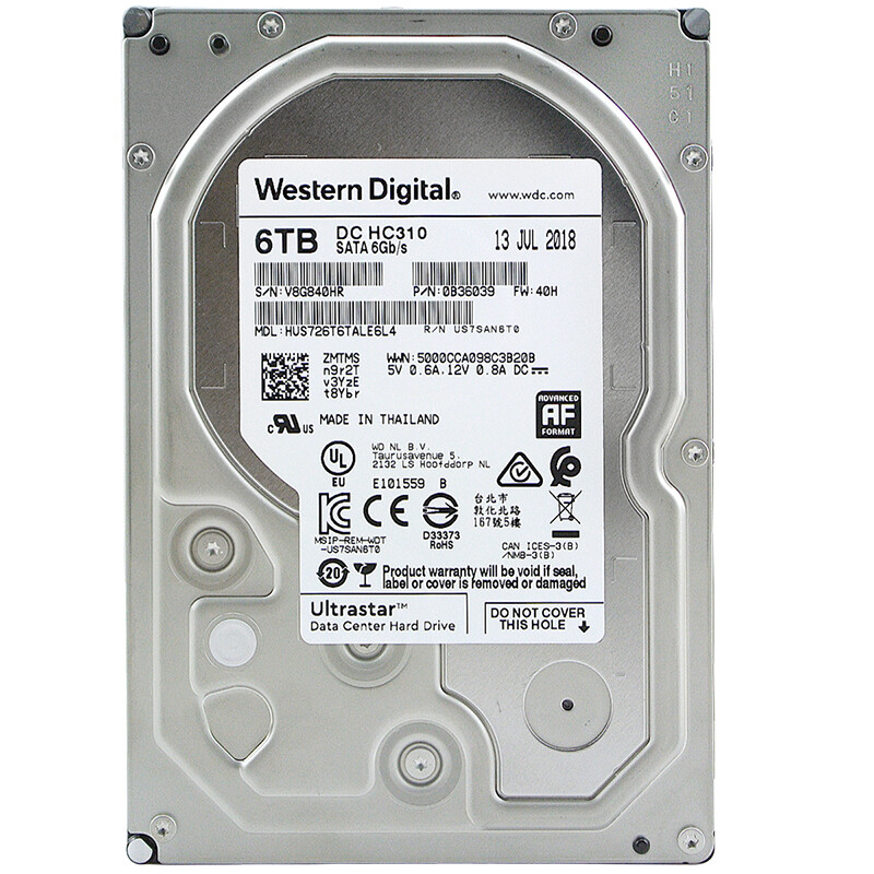 Western Digital 6tb sata6gb / s 7200 to 256M enterprise hard disk (hus726t6tale6l4)