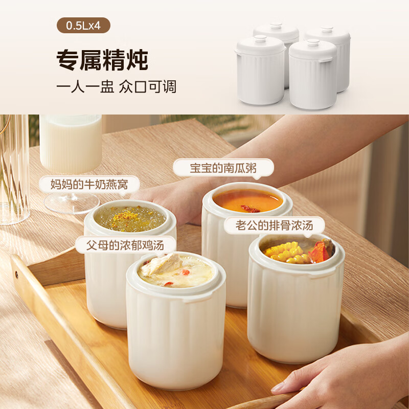 美的（Midea）电炖锅 电炖盅 煲汤炖汤锅 蒸锅电蒸锅 隔水炖锅婴儿辅食煮粥锅 燕窝炖盅 MD-DZC2501 2.5L