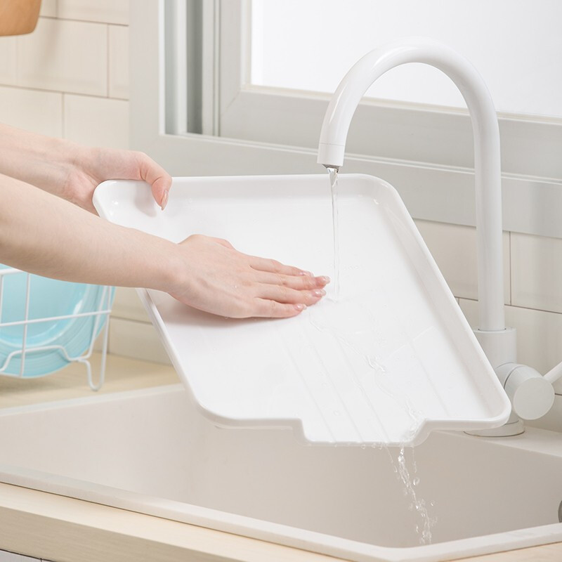 茶花金属沥水架碗筷收纳沥水架厨房收纳架碗盘碗架餐具碗碟碗架置物架 白色