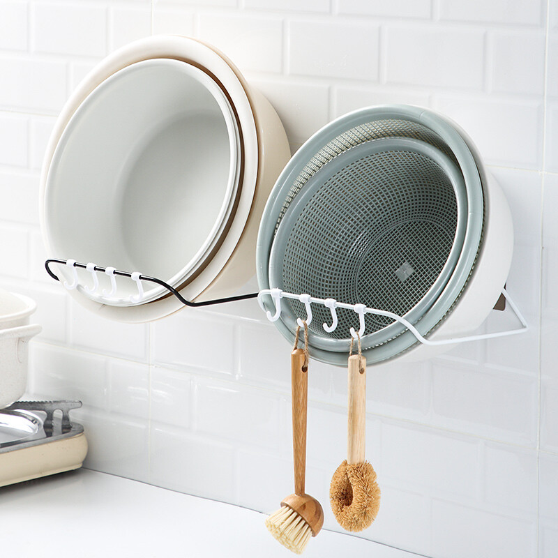 Bingyou washbasin rack wall hanging washbasin storage rack in toilet hole free washbasin in kitchen towel storage rack