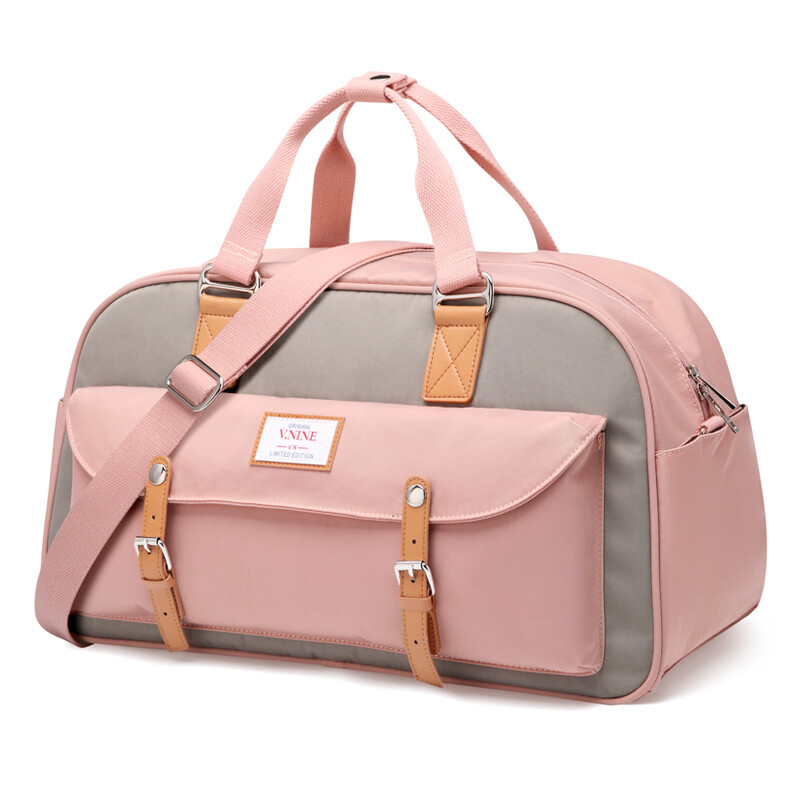 The 9th city v. nine large capacity portable travel bag doughnut lovers Harajuku style short distance travel backpack sports fitness bag men's and women's vd9bv63821j powder with gray