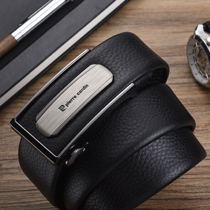 Pierre Cardin men's belt leisure business top leather automatic buckle belt p9c8162-cya black 110-115cm