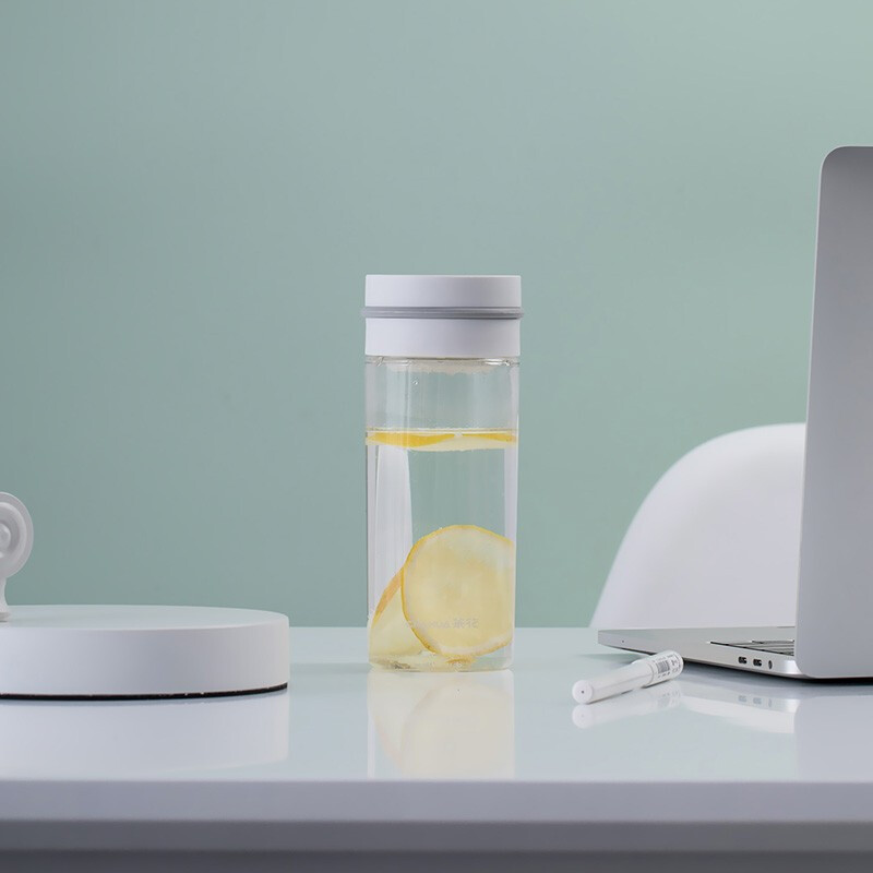 茶花（CHAHUA） 茶花水杯塑料茶杯运动旅行便携茶水分离杯瑞斯特随行杯 470ml【黑色050007】 1个装