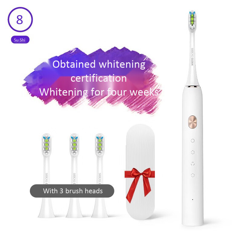 Soocas electric toothbrush adult oral care acoustic vibration induction rechargeable X3 fine millet white electric toothbrush Bluetooth version