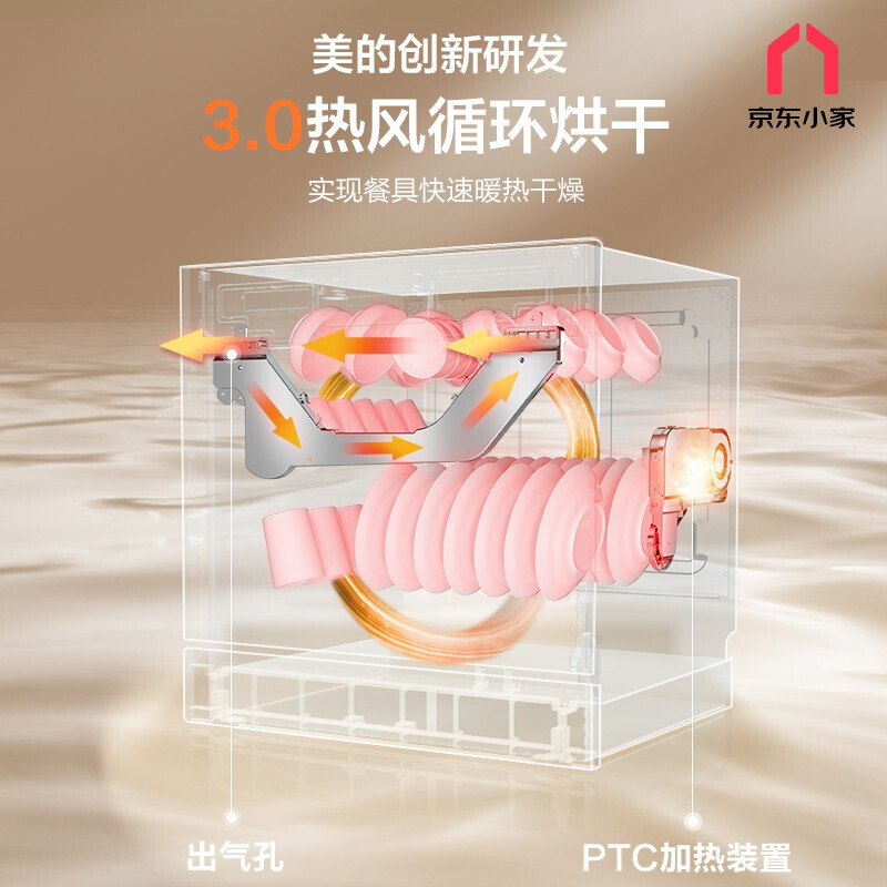 华凌 美的出品 10套嵌入式台式洗碗机热风烘干 洗消一体 智能自清洁72h保鲜存储 Vie6 23年最新升级款