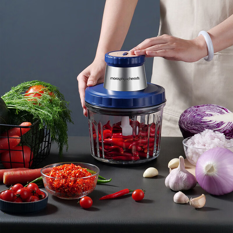 morosphy richerods绞肉机 家用绞馅机 碎肉机 电动多功能辅食料理机打蒜搅拌 不锈钢 第三代 MF-2148